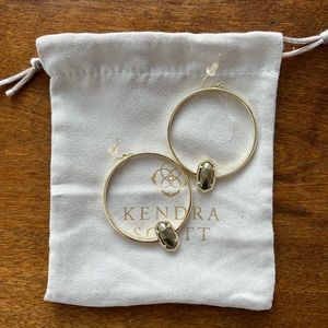 Kendra Scott Rose Gold Elora Hoops in Pyrite